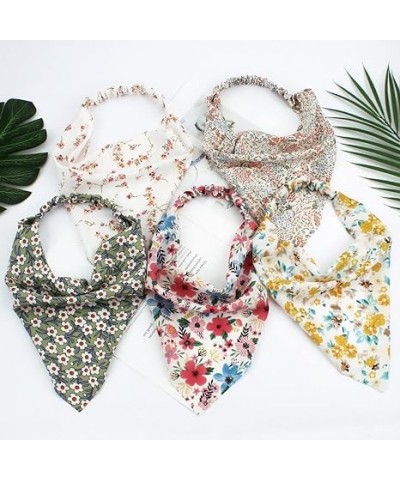 Lattice Hair Scarf Headband 5 Pcs Hair Bandanas for Women Bandana Headband Chiffon Head Kerchief Headband Elastic Head Bandan...