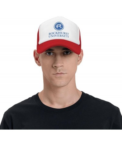 Rockhurst University Logo Trucker Hats for Both Men and Women - Mesh Baseball Snapback Hats Red $10.04 Baseball Caps