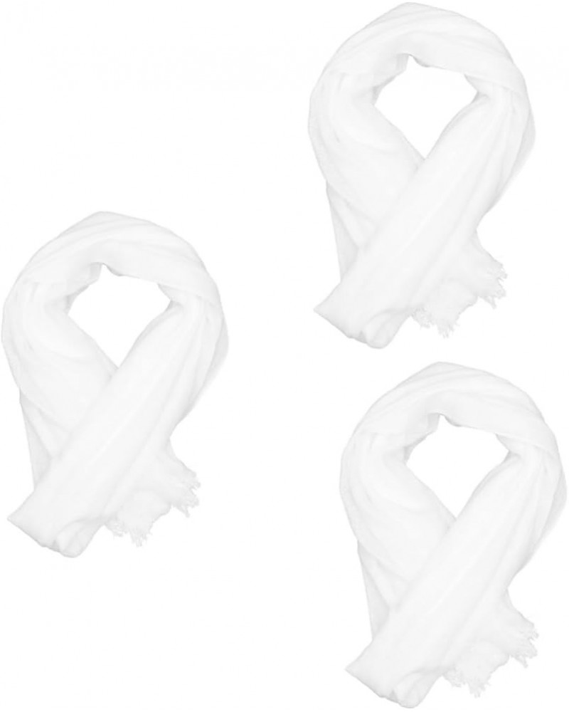 2 Pcs Scarf Women's White Girl Cotton Linen Whitex3pcs $13.62 Scarves