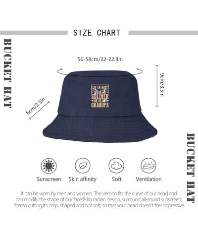 He is Not Just A Soldier He is My Grandpa Bucket Hats Bucket Hat Vintage Women Hats Vacation Accessories for Travel Navy $10....