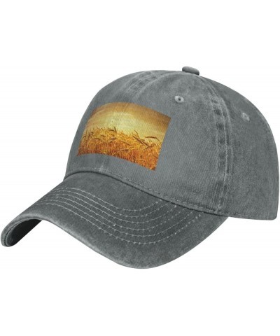 Wheat Field Cowboy Baseball Cap, Fashion Print Adjustable Baseball Cap, Adult Casual Cap, Washed Cowboy Cap Gray $10.06 Cowbo...