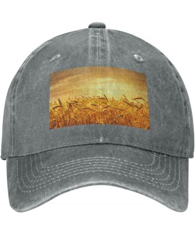 Wheat Field Cowboy Baseball Cap, Fashion Print Adjustable Baseball Cap, Adult Casual Cap, Washed Cowboy Cap Gray $10.06 Cowbo...