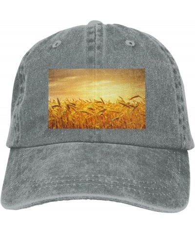 Wheat Field Cowboy Baseball Cap, Fashion Print Adjustable Baseball Cap, Adult Casual Cap, Washed Cowboy Cap Gray $10.06 Cowbo...