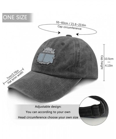 Cowboy Embroidery Baseball caps for Male Sheep Vintage Embroidered Washed Denim Ball Cap Pigment Black $13.76 Cowboy Hats