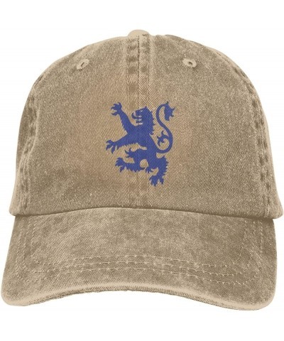 Lion Rampant Scotland Cowboy Baseball Cap Adjustable Washable Cotton Adult Cowboy Baseball Hat Black Natural $15.89 Cowboy Hats