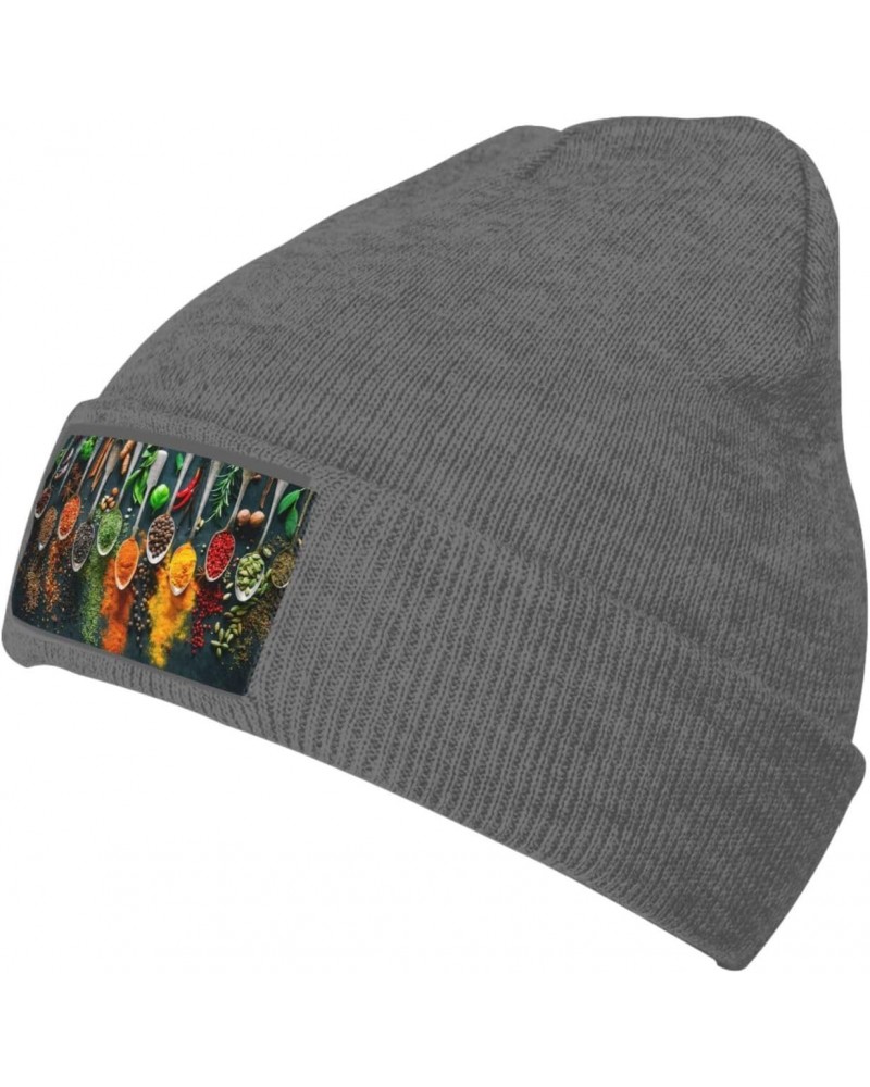 Condiments Spices Luxurious Velvet Patch Design,Knitted Wool Hat,Ideal for Sporty & Outdoor Activities $11.40 Skullies & Beanies