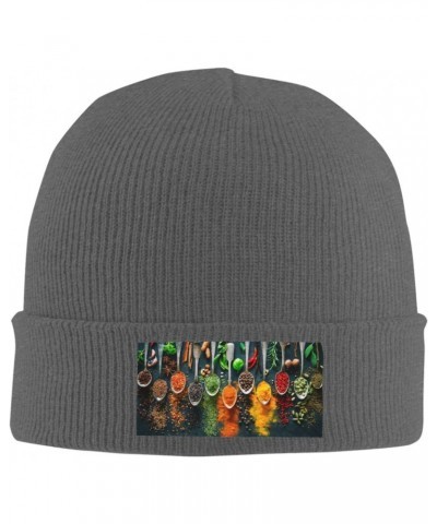 Condiments Spices Luxurious Velvet Patch Design,Knitted Wool Hat,Ideal for Sporty & Outdoor Activities $11.40 Skullies & Beanies