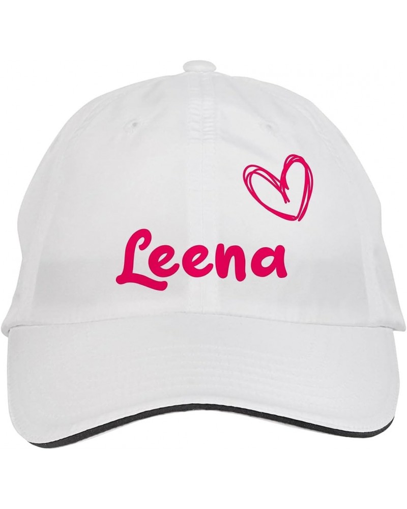 Leena Name Hat Adjustable Cap, DesJ27 White $10.88 Baseball Caps