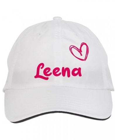 Leena Name Hat Adjustable Cap, DesJ27 White $10.88 Baseball Caps