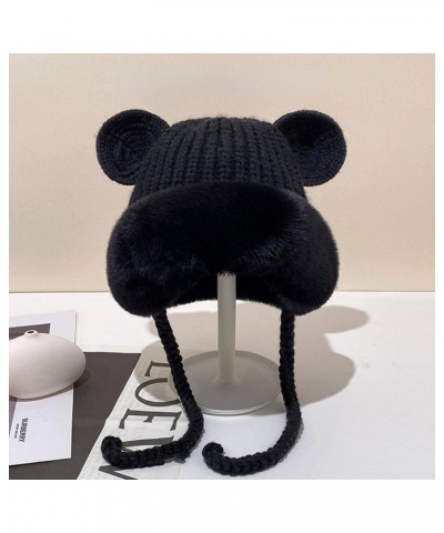 Women's Winter Plush Knitted hat, Warm Beanie Knitted Skull Earflaps Woolen Double Layer Beanie hat Dahong Medium $8.39 Skull...