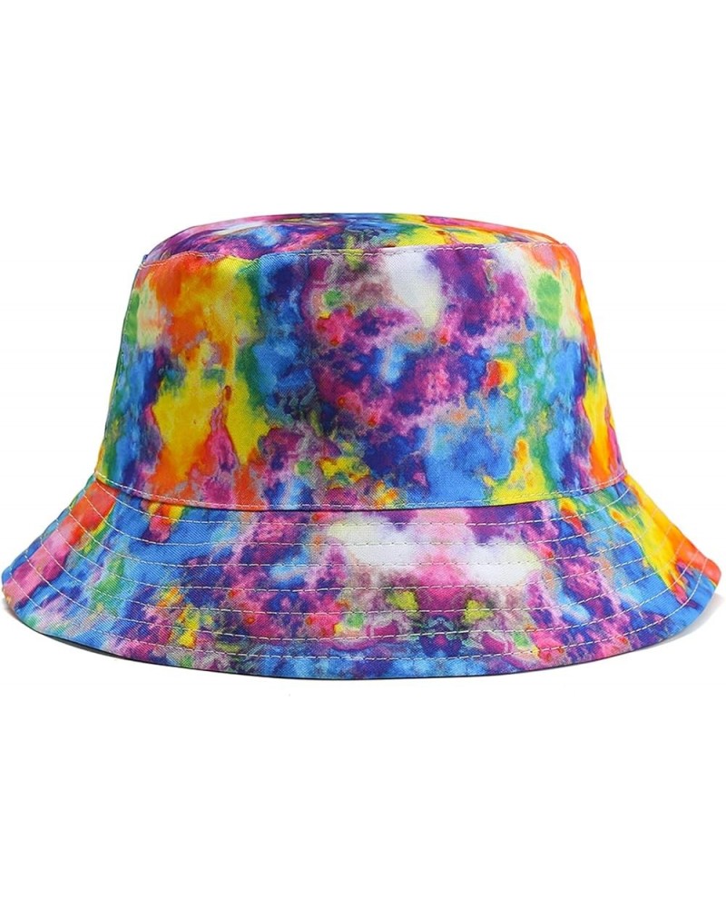 Women and Men Trendy Tie Dye Bucket Hat Unisex Cotton Fisherman Cap Outdoor Travel Hiking Beach Sun Hats Multicolor $6.17 Sun...