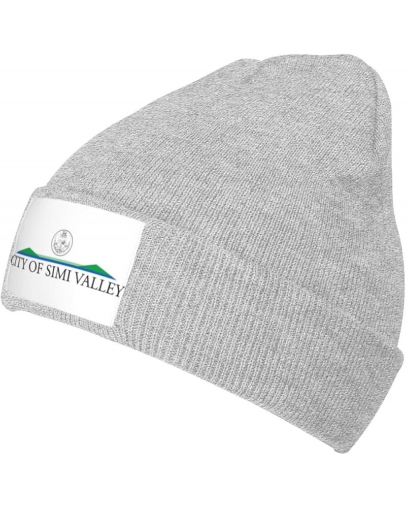 Logo of Simi Valley, California Beanie Hat for Men Women Hats Skull Cap Warm Cozy Knitted Caps Gray $9.71 Skullies & Beanies