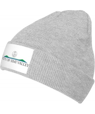 Logo of Simi Valley, California Beanie Hat for Men Women Hats Skull Cap Warm Cozy Knitted Caps Gray $9.71 Skullies & Beanies