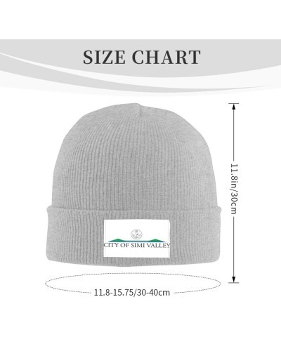 Logo of Simi Valley, California Beanie Hat for Men Women Hats Skull Cap Warm Cozy Knitted Caps Gray $9.71 Skullies & Beanies