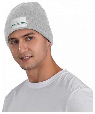 Logo of Simi Valley, California Beanie Hat for Men Women Hats Skull Cap Warm Cozy Knitted Caps Gray $9.71 Skullies & Beanies