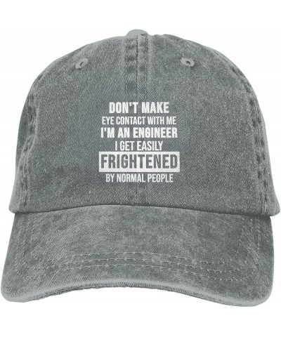 Don't Make Eye Contact with Me Hat Washed Cowboy Cotton Baseball Cap Gray $10.39 Baseball Caps