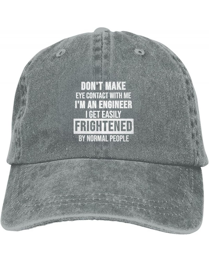 Don't Make Eye Contact with Me Hat Washed Cowboy Cotton Baseball Cap Gray $10.39 Baseball Caps