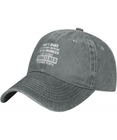 Don't Make Eye Contact with Me Hat Washed Cowboy Cotton Baseball Cap Gray $10.39 Baseball Caps