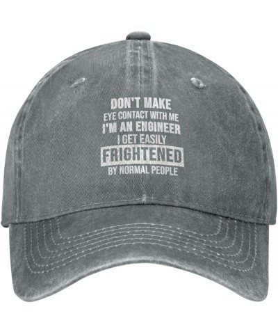 Don't Make Eye Contact with Me Hat Washed Cowboy Cotton Baseball Cap Gray $10.39 Baseball Caps