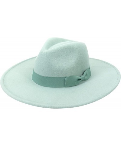 Wool Fedora Hats for Men Women Wide Brim Felt Panama Hat Light Blue $10.61 Fedoras