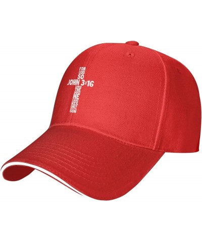 for God So Loved The World John 3：16 Christian Baseball Caps Men Hat Women Dad Hat Ball Hat Adjustable Trucker Hat Red $11.21...