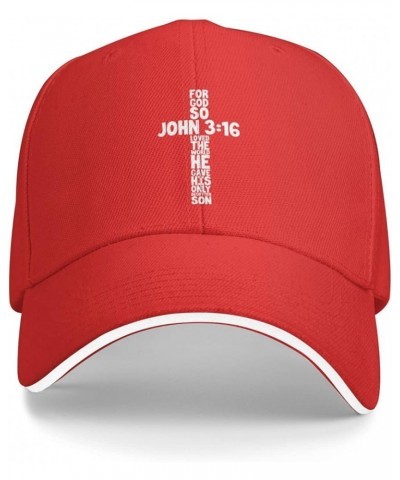 for God So Loved The World John 3：16 Christian Baseball Caps Men Hat Women Dad Hat Ball Hat Adjustable Trucker Hat Red $11.21...