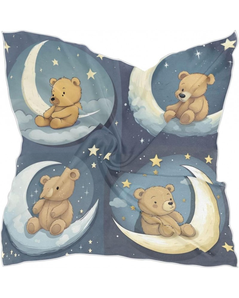 Four Little Bears Square Scarf Silk Like Hair Scarf, Silk Bandana Sleeping for Women Hair Scarf Wrap for Neck Beach $21.04 Sc...