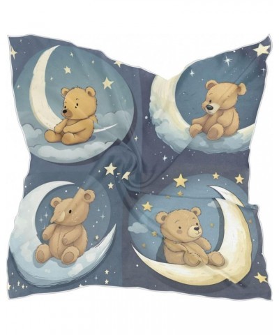 Four Little Bears Square Scarf Silk Like Hair Scarf, Silk Bandana Sleeping for Women Hair Scarf Wrap for Neck Beach $21.04 Sc...