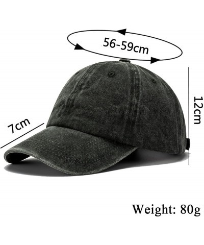 Distressed Dad Hat Sports Caps for Men Women Unisex Vintage Washed Plain Blank Baseball Cap for Outdoor Sports Black $7.97 Sk...