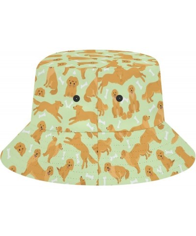 Dog Golden Retriever Bucket Hat Retro Print Beach Travel Sunscreen Sun Hat Teenage Men and Women General Dog Golden Retriever...