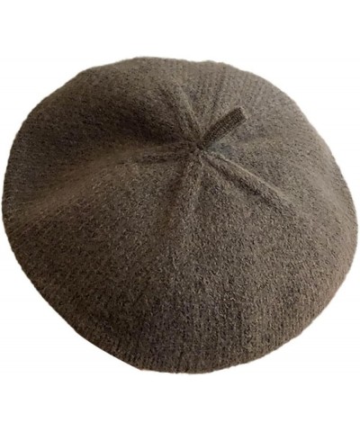 Beret Hats for Women Autumn and Winter Knitted Cap British Retro Japanese Korean Fashion Berets Grey $9.33 Berets