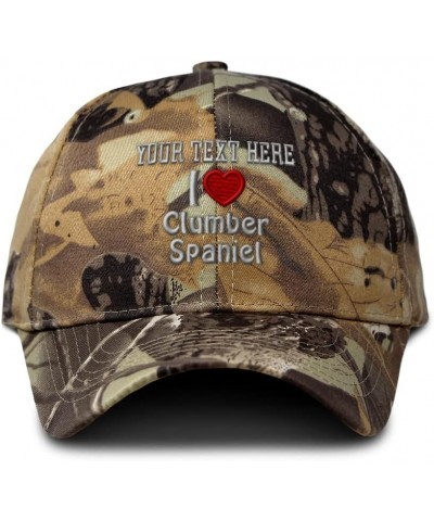 Custom Camo Baseball Cap I (Love) Clumber Spaniel Red Heart Pet Lovers Cotton Forest Tree Khaki Personalized Text Here $17.39...