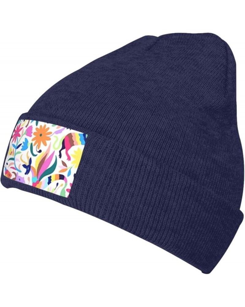 Black Knit Hat Cap Mexican Otomi Animals Picture Soft Good Elasticity Suitable for Outdoor Sports Navy Blue $9.00 Skullies & ...