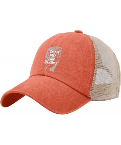 Isn't It Past Your Jail Time Trucker Hat Funny Golf Hats Gray02 Womens Sun Hat Gifts for Boyfriends Beach Caps Saffron02 $12....