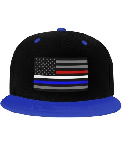 United States Thin Line Red White Blue Flag Snapback Hat for Men Women Baseball Cap Trucker Flat Bill Hats Dad Caps Blue $10....