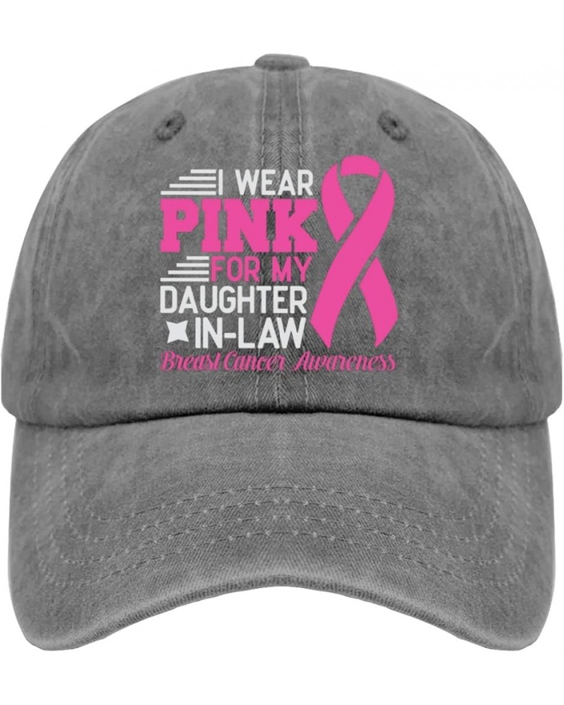 Daughteres Breast Cancer Awareness Ribbon Law Pink Hat Army Hat Pigment Black Womens Bucket Hat Gifts for Men Pigment Gray $1...