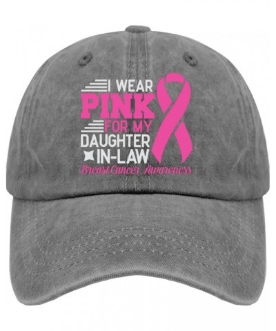 Daughteres Breast Cancer Awareness Ribbon Law Pink Hat Army Hat Pigment Black Womens Bucket Hat Gifts for Men Pigment Gray $1...