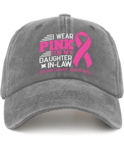 Daughteres Breast Cancer Awareness Ribbon Law Pink Hat Army Hat Pigment Black Womens Bucket Hat Gifts for Men Pigment Gray $1...