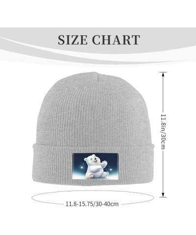 Cute White Bear Printed Beanie Hat for Women Men,Acrylic Knit Hats,Winter Warm Hats,Soft Knit Ski Hats Unisex Gray $11.76 Sku...