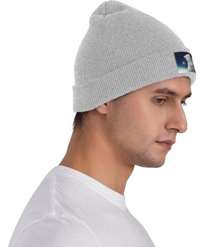 Cute White Bear Printed Beanie Hat for Women Men,Acrylic Knit Hats,Winter Warm Hats,Soft Knit Ski Hats Unisex Gray $11.76 Sku...