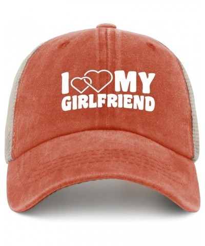 I Love My Girlfriend Hat Men with Design Denim Hats Womens AllBlack Cycling Cap Funny Unique Gifts for Welder Saffron $12.52 ...