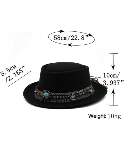 Classic Wool Soft Felt Pork Pie Hat Fedora for Men Women Autumn Winter Wool Hat Curved Brim Hat 55-58CM adjustable Coffe $20....