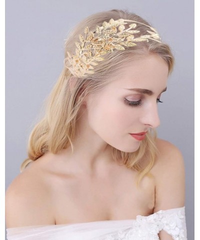 Hair Jewelry Crown Tiaras for Women Leaf Back Headpiece Pearl Wedding Tiara Headband Women Hair Crown Bridal Hair Accessories...