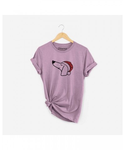 Santa Hat Dachshund T-Shirt Unisex Orchid Crewneck $18.75 Skullies & Beanies