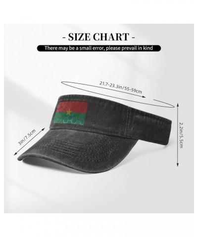 Flag of Burkina Faso Sun Visor Hats for Women Men Adjustable Sports Sun Hats Cotton Golf Cap Black $11.90 Visors