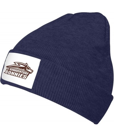 St Bonaventure University Stretch Beanie Knit Hat for Men Women Winter Fall Spring Warm Cap Navy Blue $11.99 Skullies & Beanies