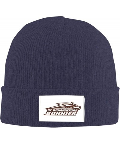 St Bonaventure University Stretch Beanie Knit Hat for Men Women Winter Fall Spring Warm Cap Navy Blue $11.99 Skullies & Beanies