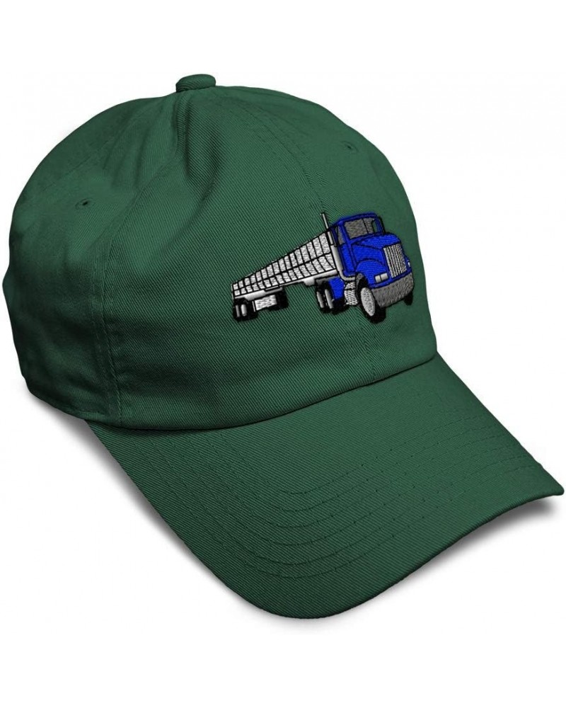 Soft Baseball Cap End Dump Trailer Embroidery Trucks Construction Twill Cotton Dad Hats for Men & Women Forest Green Design O...