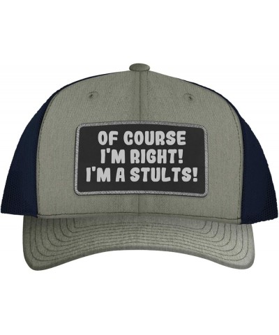 of Course I'm Right! I'm A Stults! - Leather Black Patch Engraved Trucker Hat Heather/navy $17.83 Baseball Caps