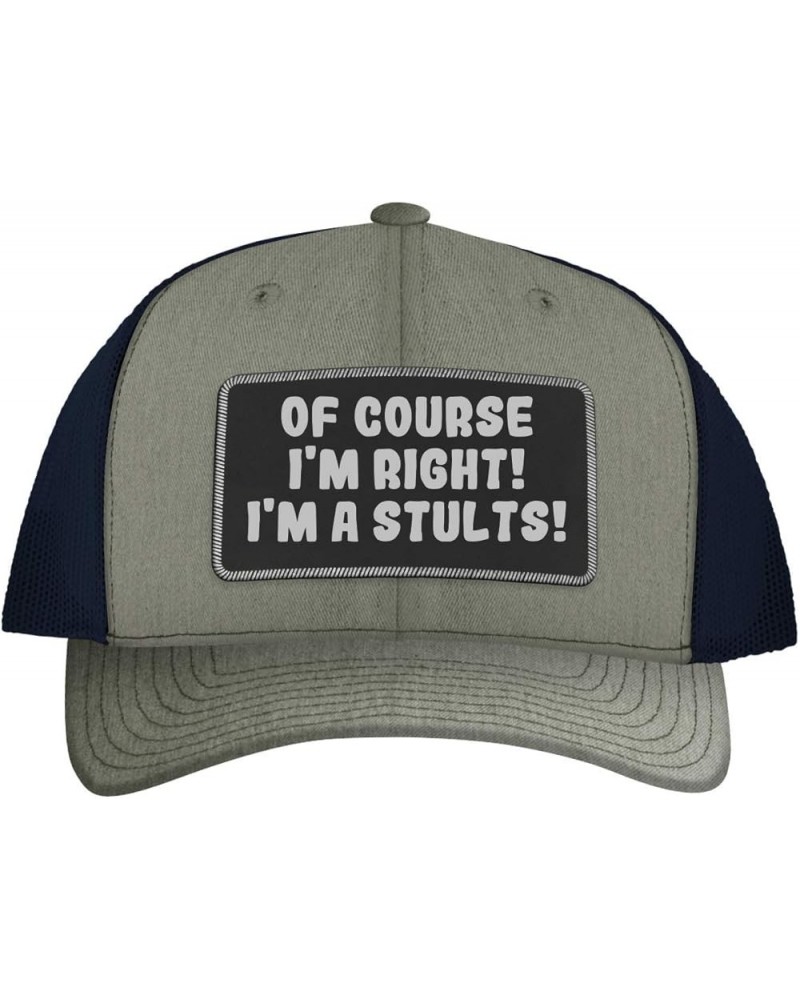 of Course I'm Right! I'm A Stults! - Leather Black Patch Engraved Trucker Hat Heather/navy $17.83 Baseball Caps